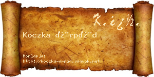 Koczka Árpád névjegykártya