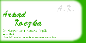 arpad koczka business card